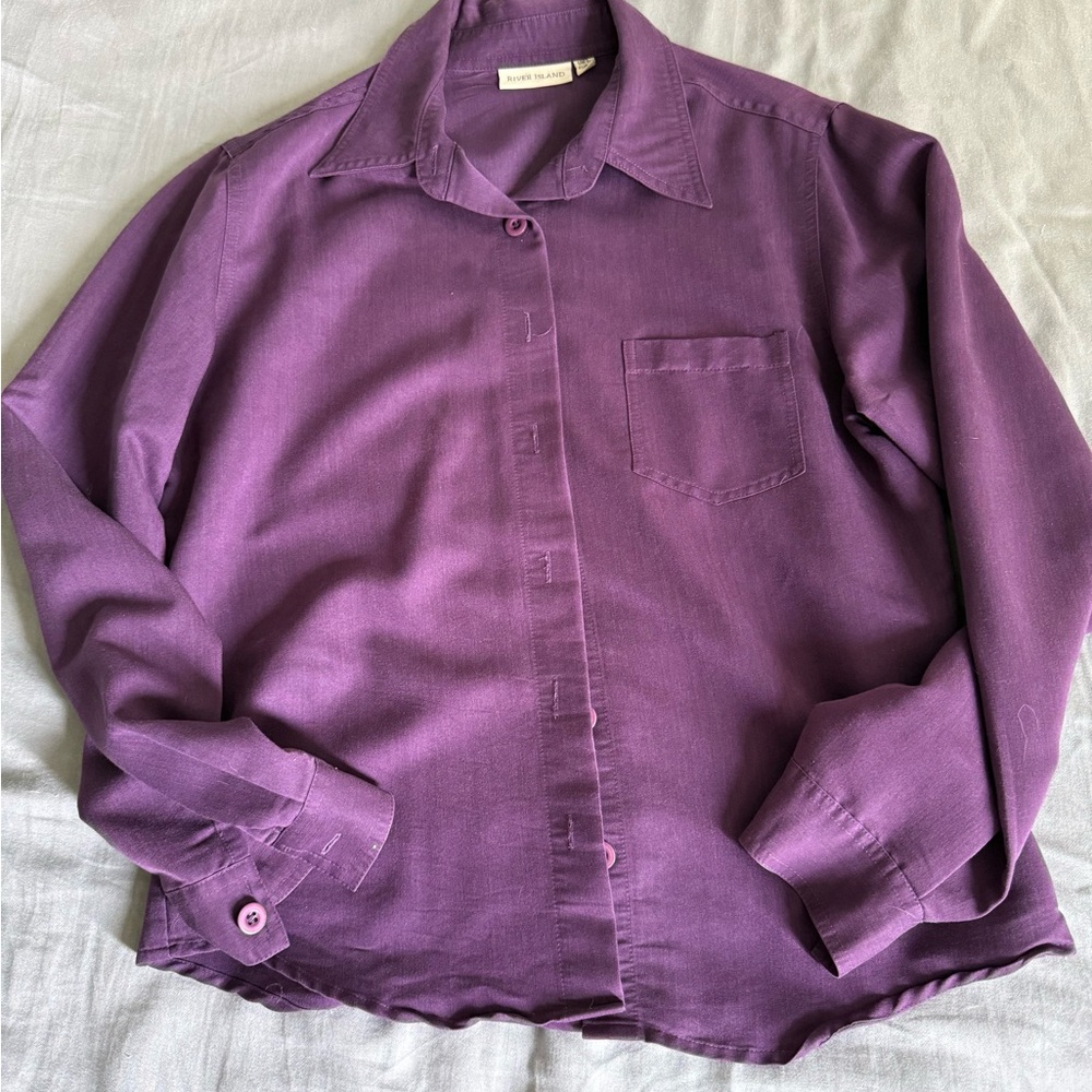 River Island Deep Purple Button-Up Blouse